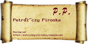 Petróczy Piroska névjegykártya