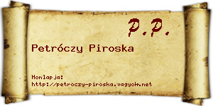 Petróczy Piroska névjegykártya