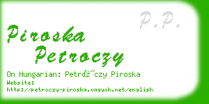 piroska petroczy business card